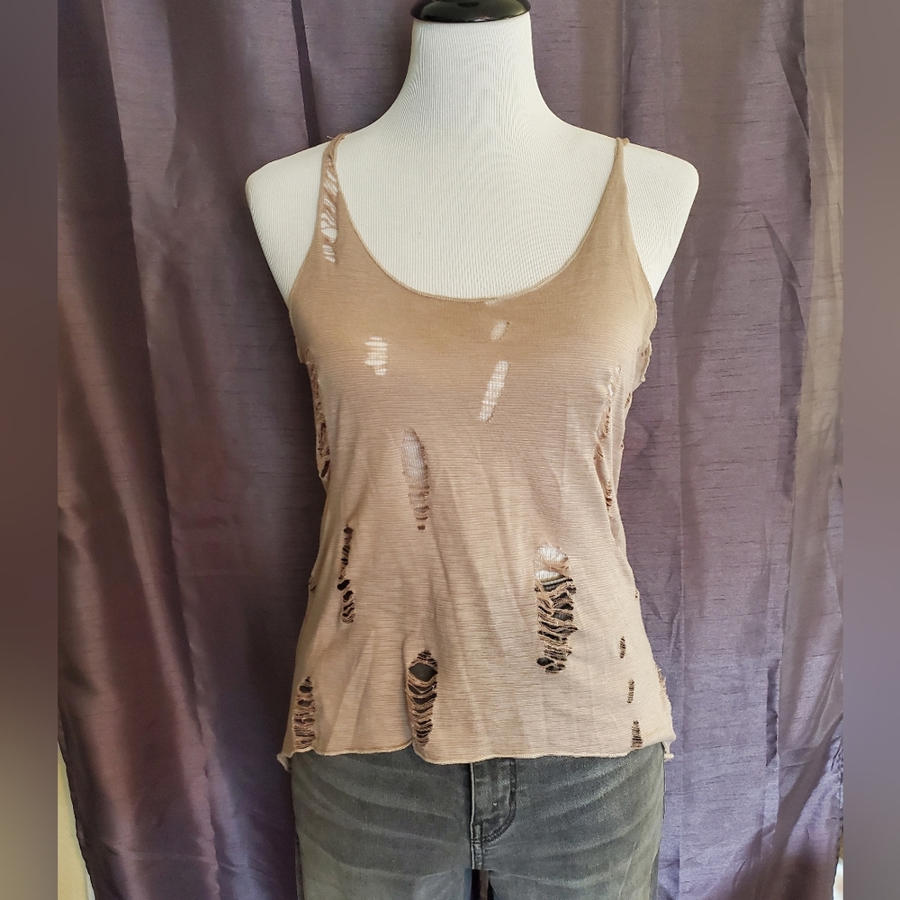 Super Distressed high low punk rock tank